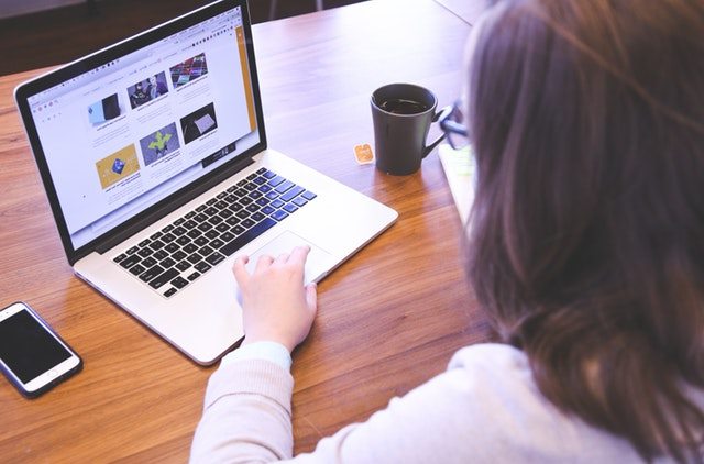 using laptop