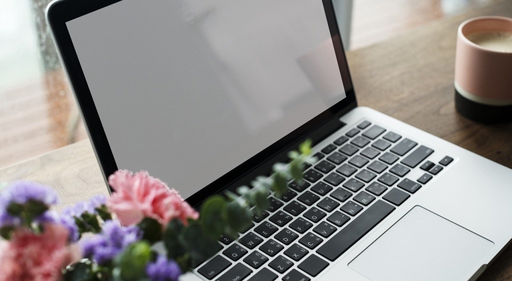 laptop on table